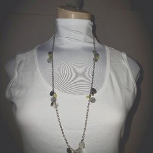 Silver & Yellow Necklace & Earrings